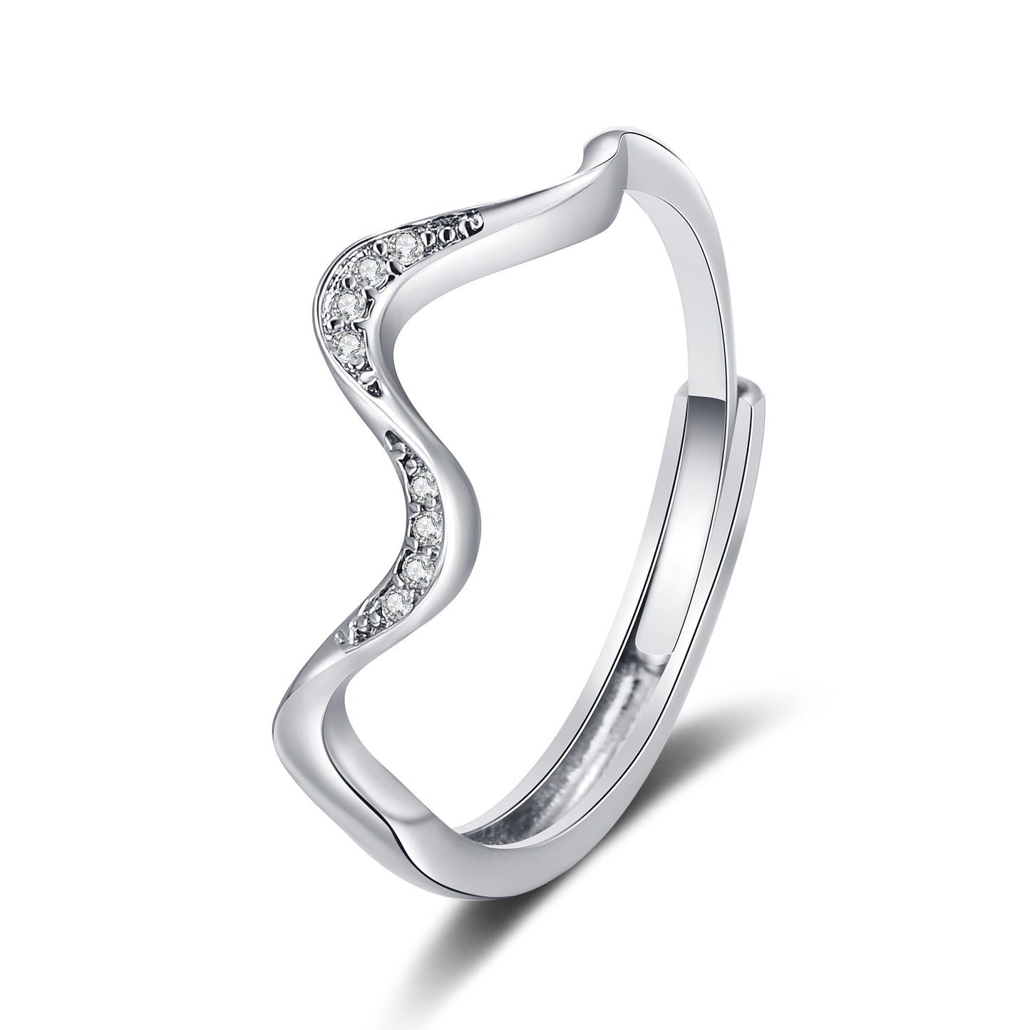 Water Wave Silver Ring in Fashion Design